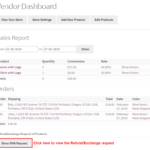 Vendor dashboard