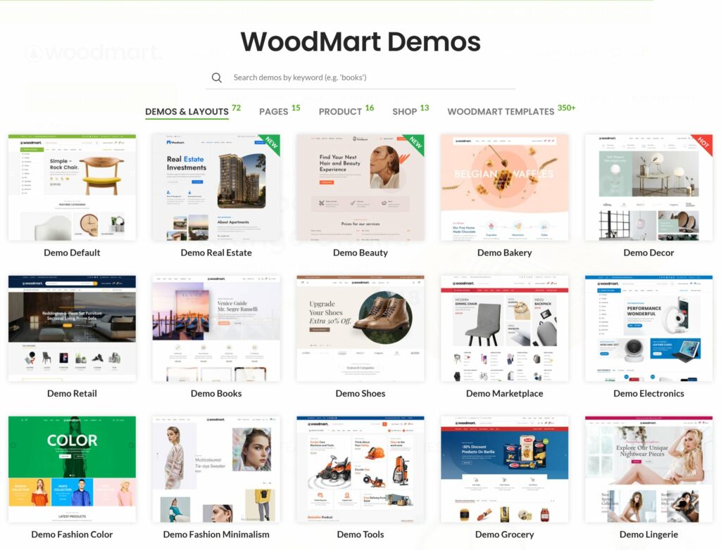 WoodMart Theme Demos