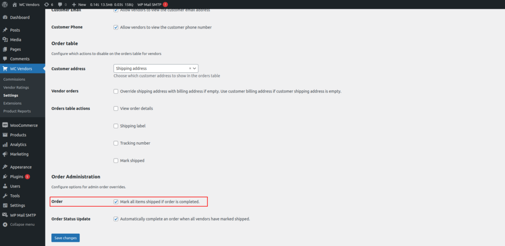 wc vendors pro v1.8.4 - option to mark all items shipped if the order is marked completed