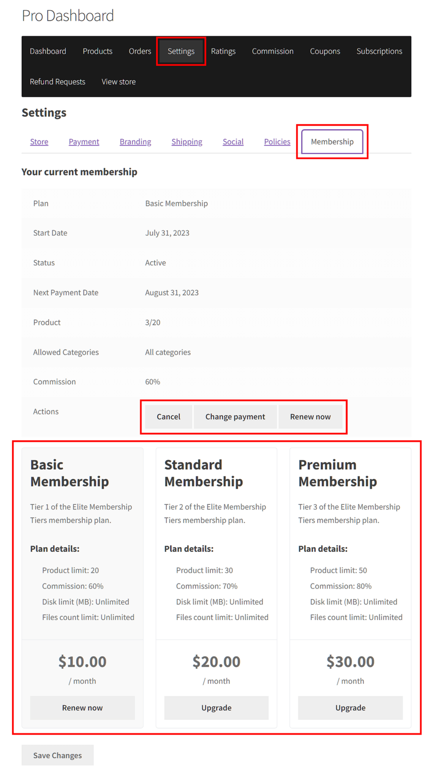 Membership Subscriptions: How To Charge Marketplace Vendors