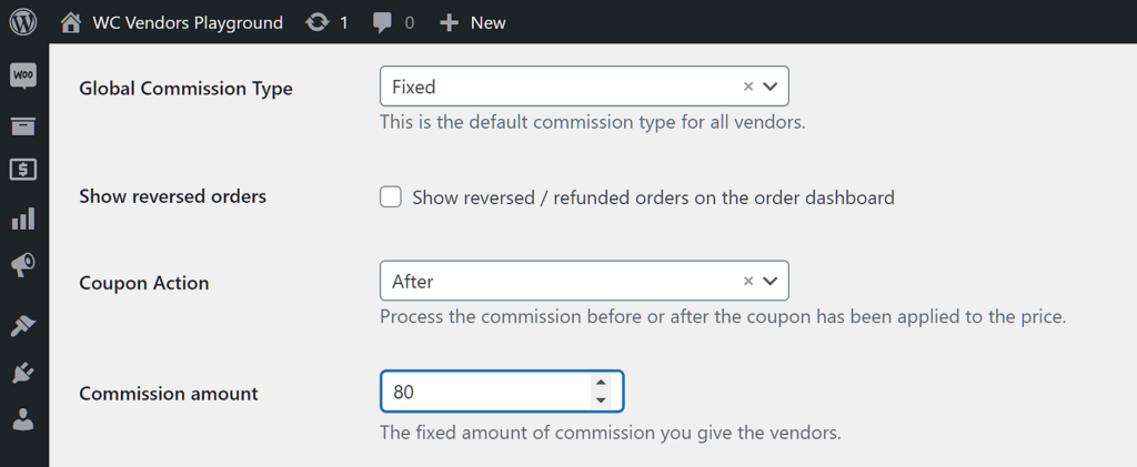 Setting the Fixed Commission Type for your marketplace