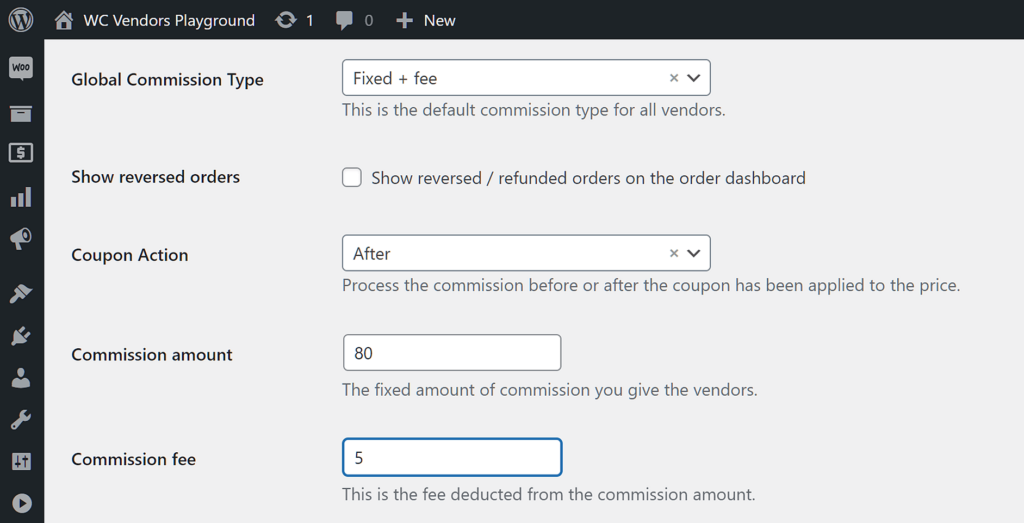 Setting the Fixed + Fee Commission Type for your marketplace