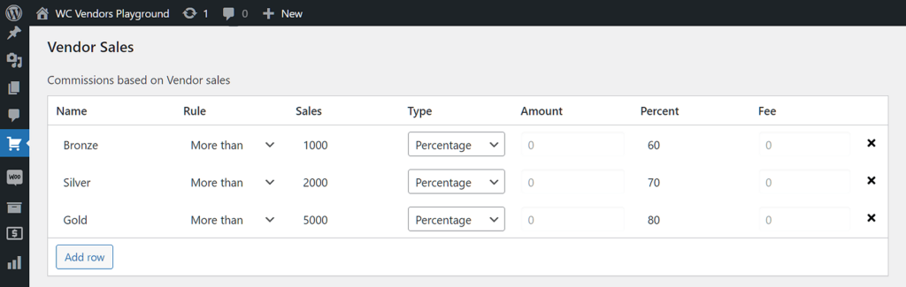 Configuring WooCommerce commissions may involve using the Sales by Vendor Tiered Commission Type for your marketplace