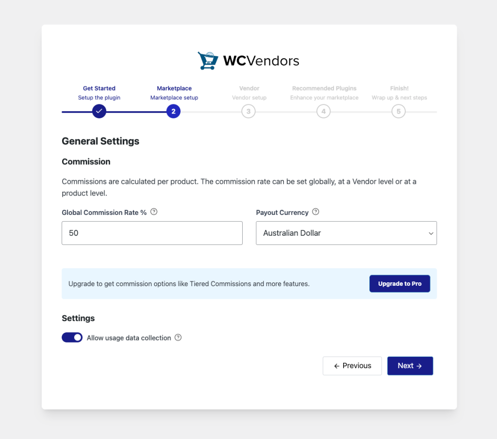 Step 2 – Marketplace Setup