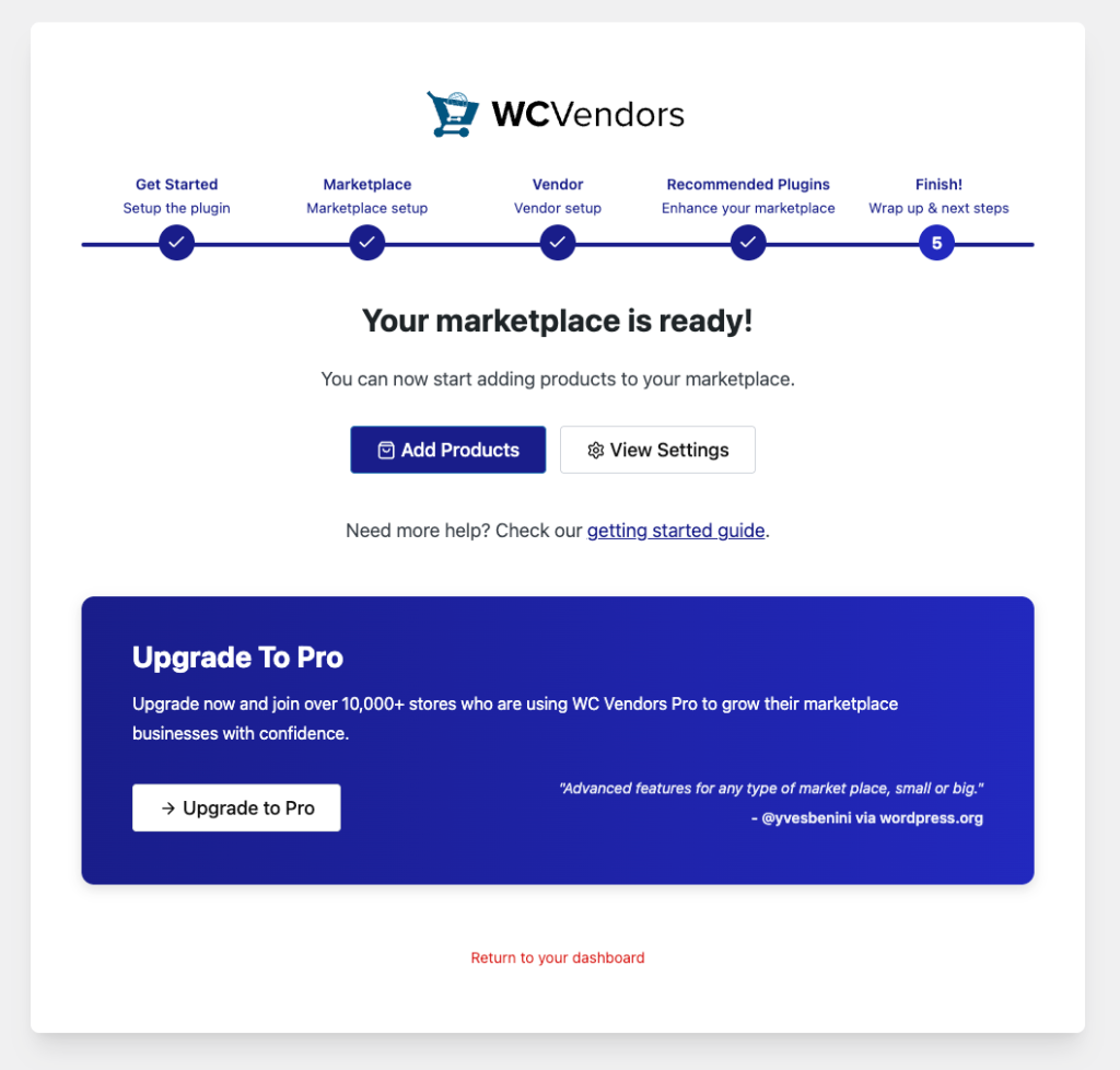Step 5 – Finish