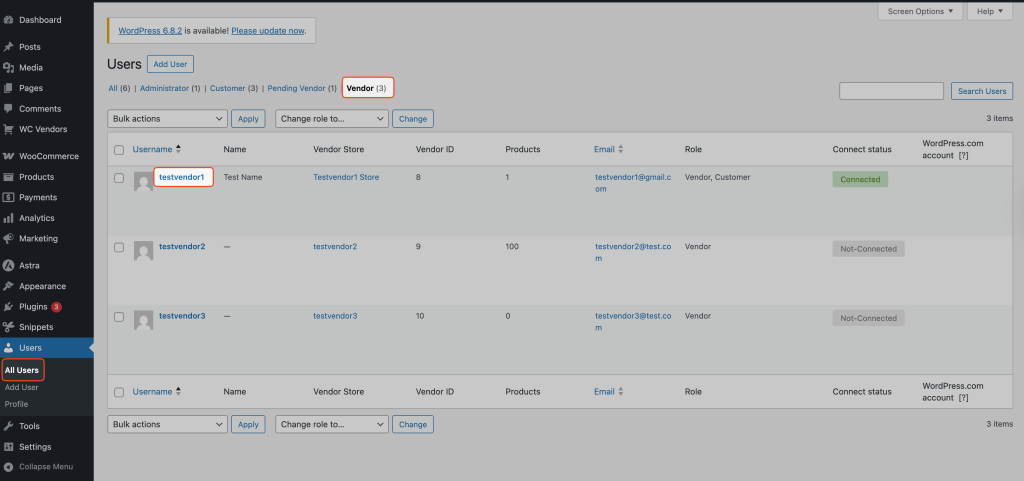 Manage a vendor