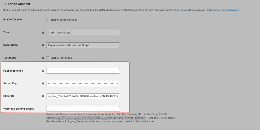 Plugin Configuration - Live API Keys