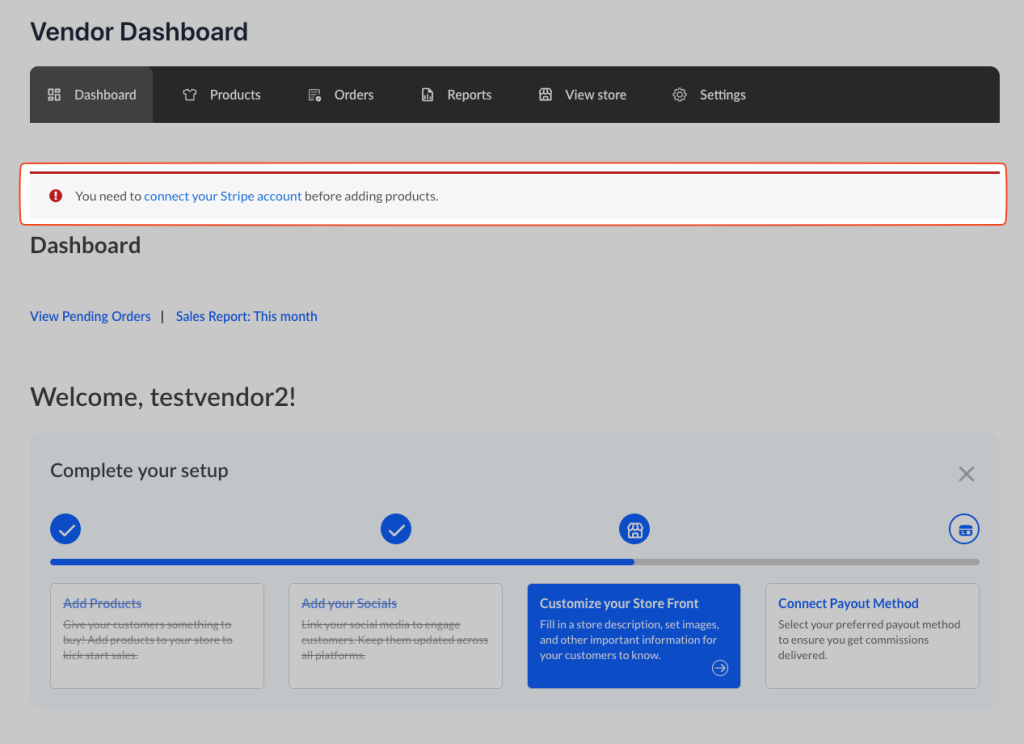 Require connected account
