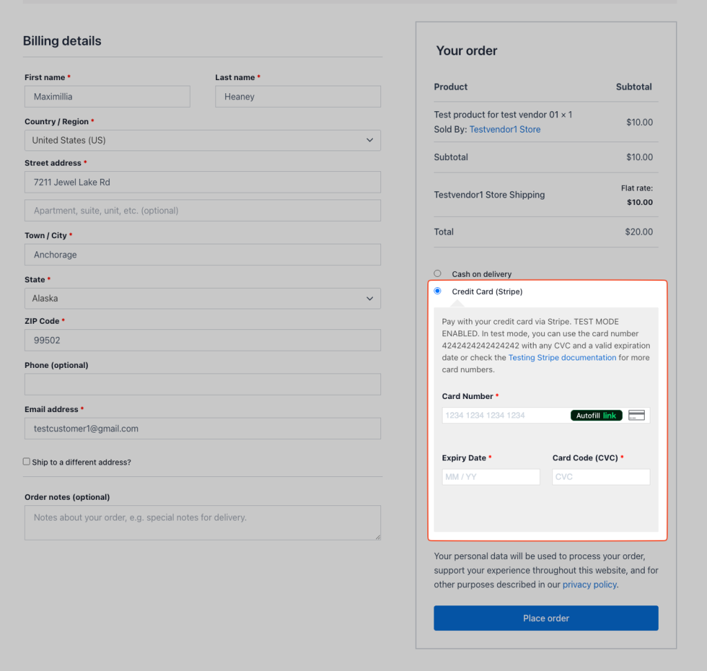 What customers will see when choosing payment methods