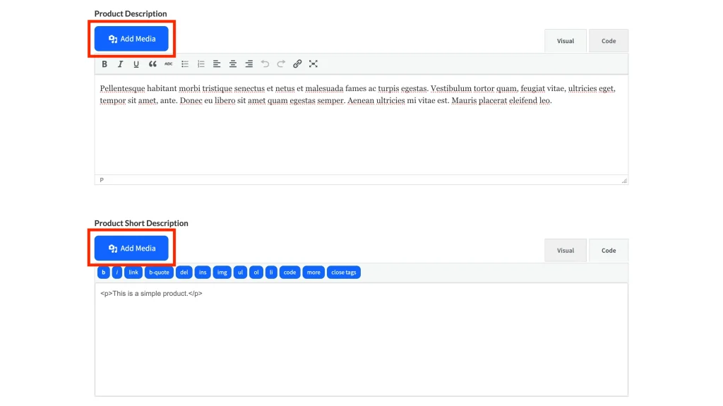 forms - product form - media uploader - WC Vendors