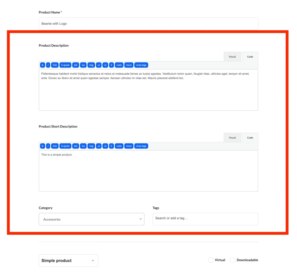 forms - product - frontend - form - 1 basic - WC Vendors