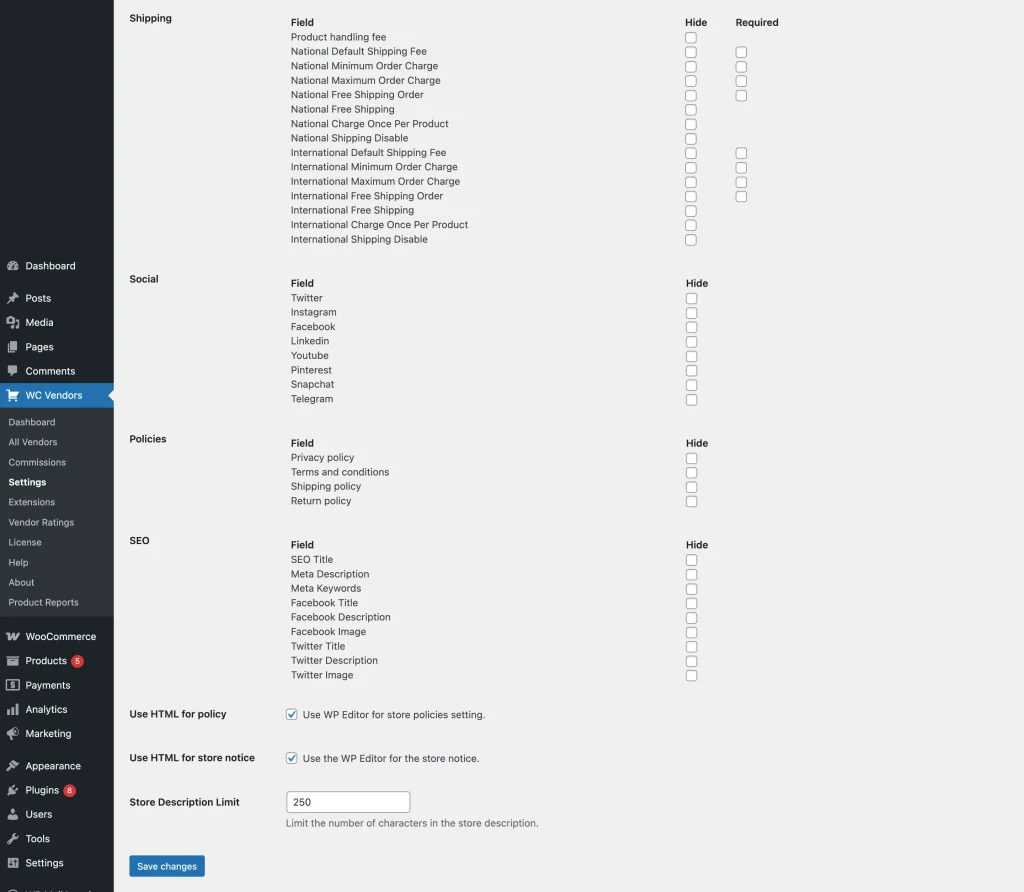 forms - settings - 2 - WC Vendors