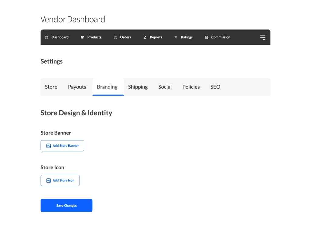 forms - settings - branding - WC Vendors