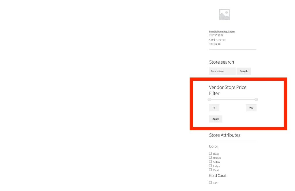 wcv - all widgets - vendor shop 10 store price filter - WC Vendors