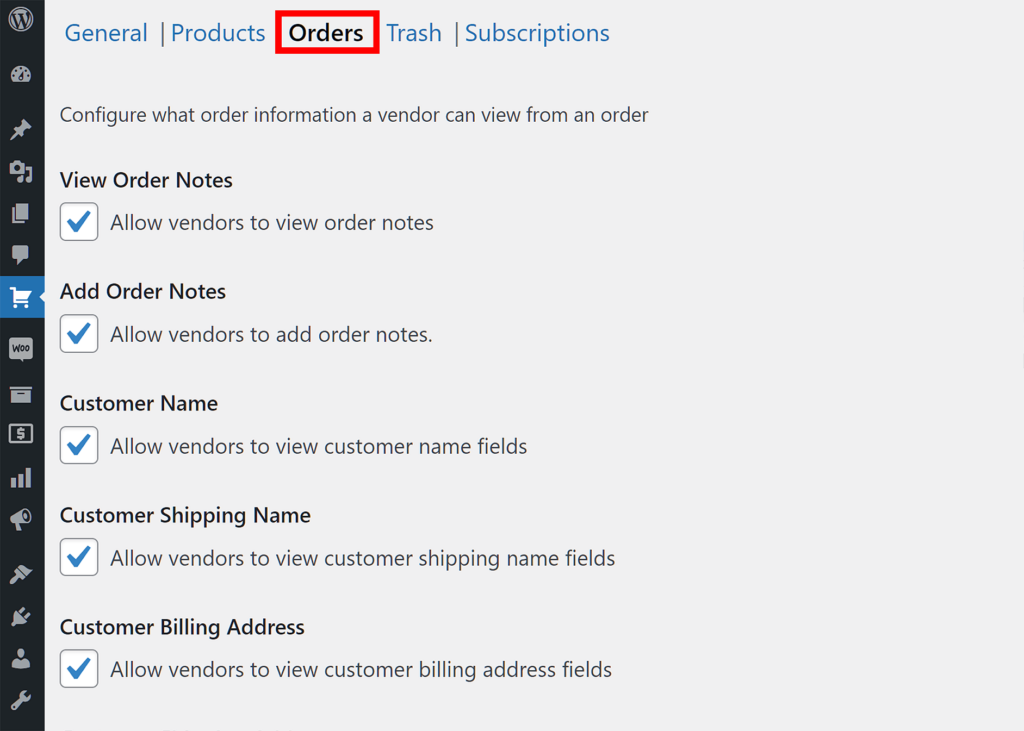 WC Vendors > Settings > Capabilities > Orders