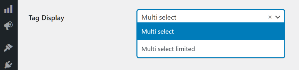 Vendor product form Tag Display option