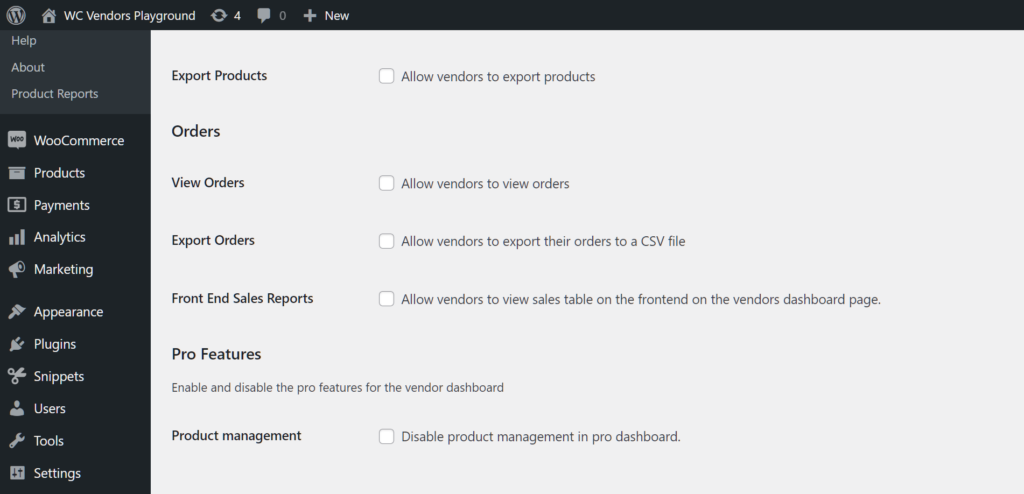 Navigating to the Orders area