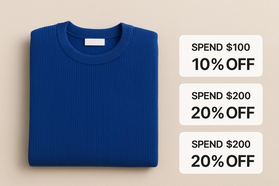Tiered Discounts-wc vendors - WC Vendors Tiered discount example showing savings for spending 0 or 0