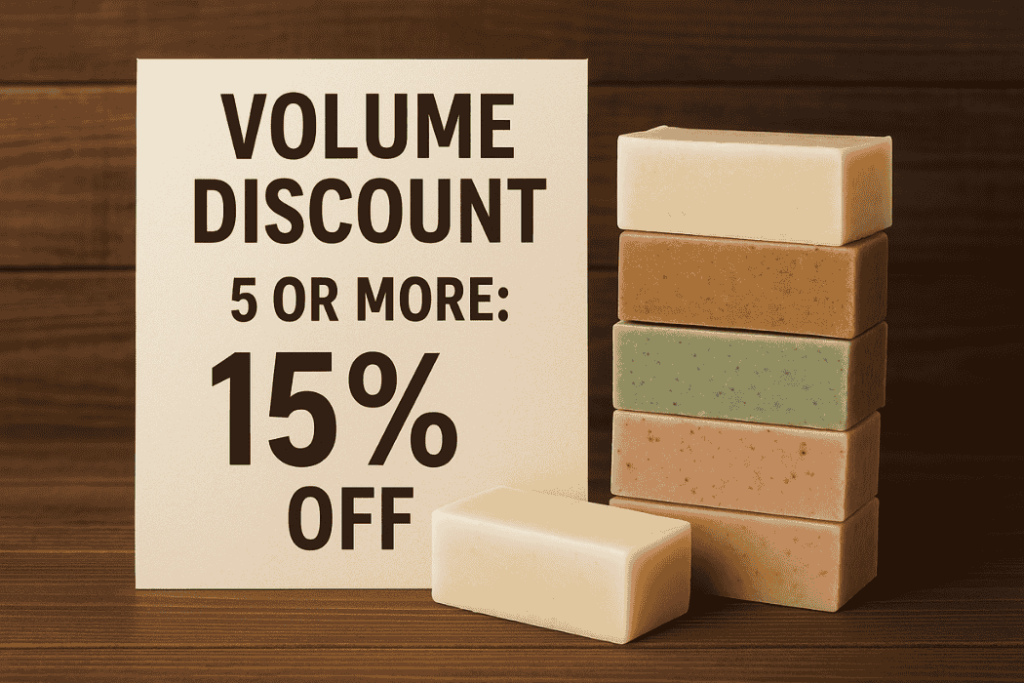 volume discount-wcvendors - WC Vendors Volume discount sign offering 15% off for 5 or more items in WooCommerce marketplace