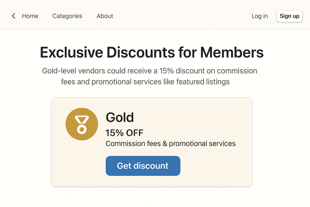 Exclusive Discounts-wcvendors - WC Vendors exclusive vendor discount for Gold members in WooCommerce marketplace