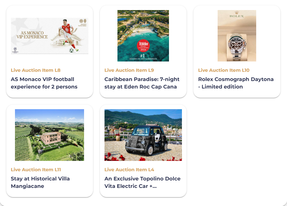 ISM-live auction-wcvendors - WC Vendors Luxury villa auction listing at ISM charity event for travel auction item ideas