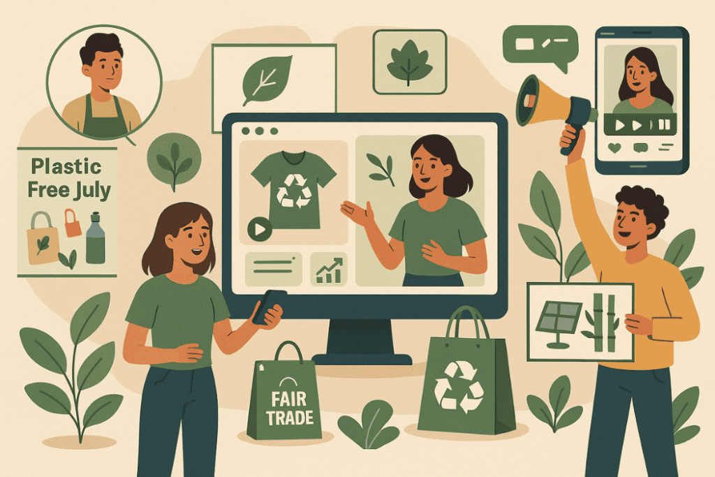 Promote Sustainable Shopping-wcvendors - WC Vendors Marketing eco-friendly products using fair trade visuals, digital campaigns, and green branding.