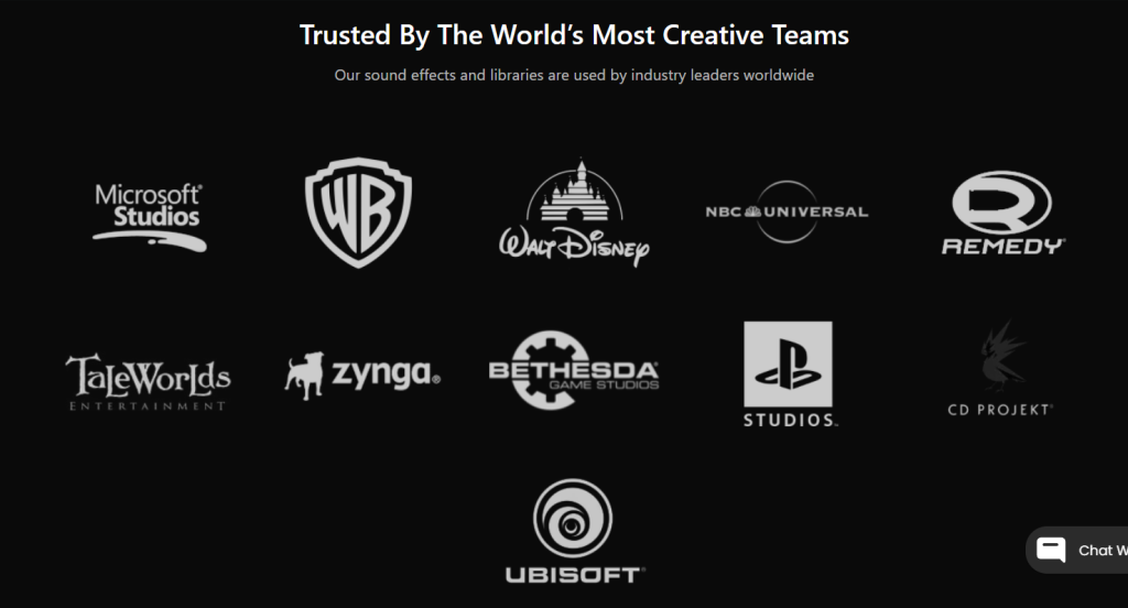 Logos of major Sonniss clients 