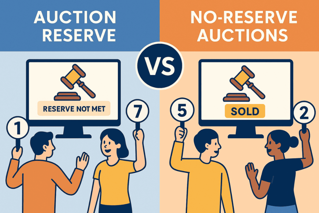 Comparison of auction reserve vs no-reserve auctions in online marketplaces