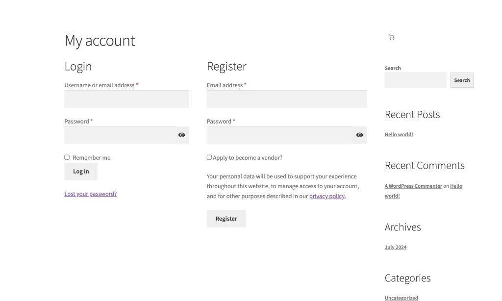 wc registration form - WC Vendors