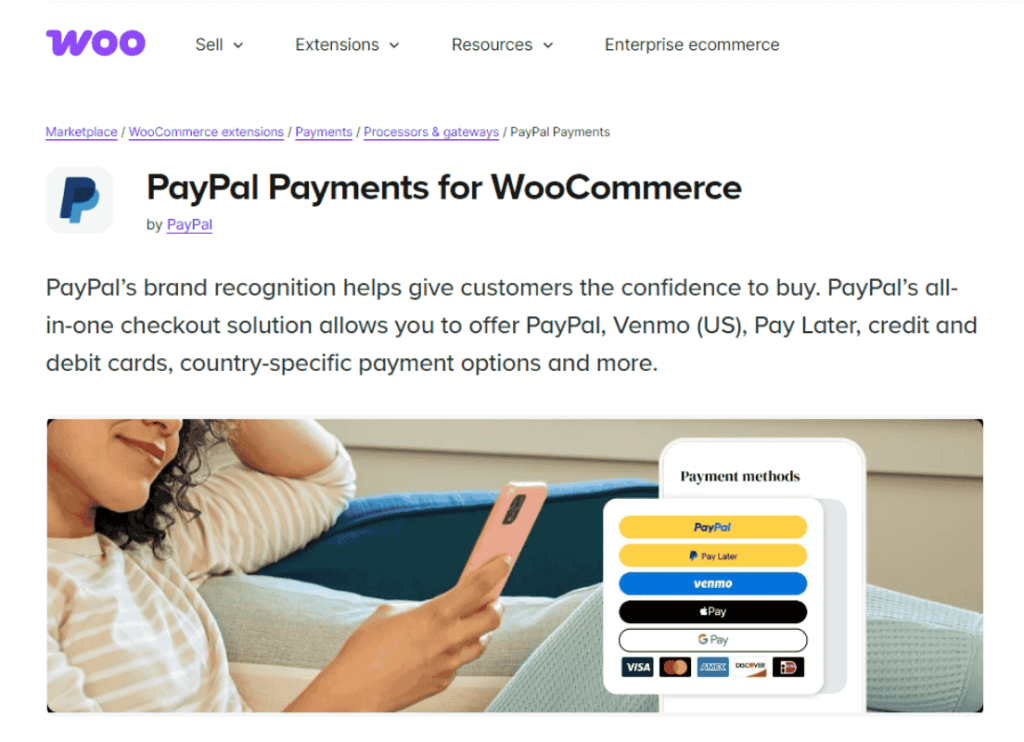 PayPal Payments for WooCommerce-wc vendors - WC Vendors WooCommerce PayPal Payments plugin dashboard showing payment method options like PayPal, Venmo, and Pay Later