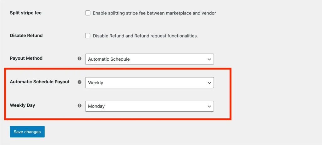 wcv - scheduled payouts - weekly - WC Vendors