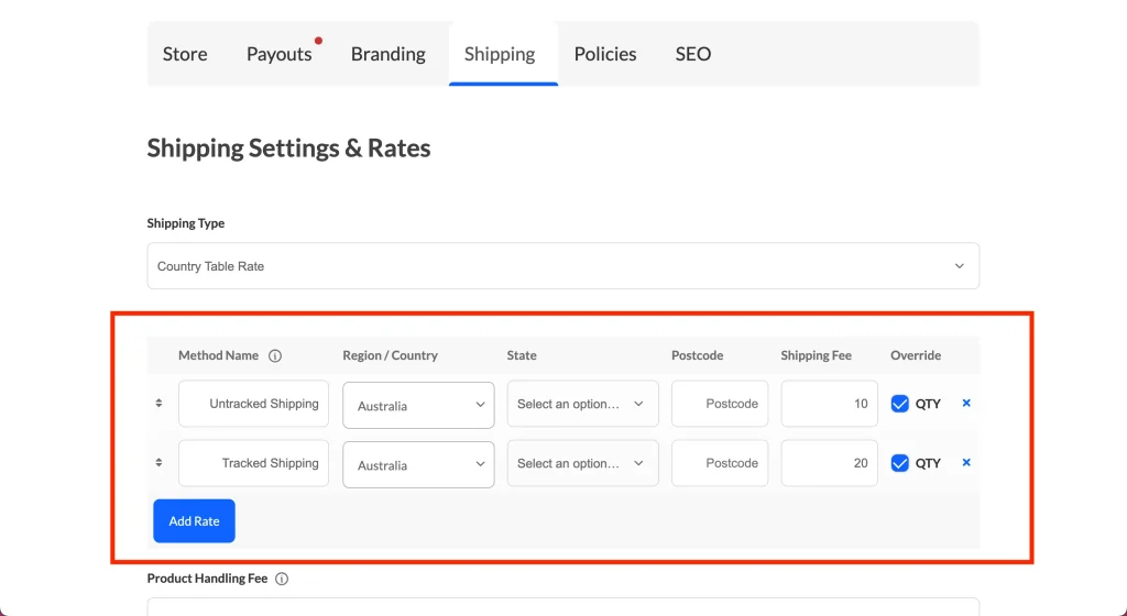 wcv - multiple shipping methods - settings - WC Vendors