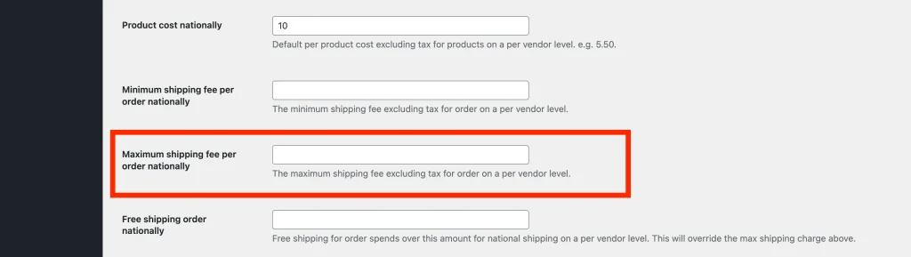 wcv - shipping per qty - shipping setting - global marketplace level - national max - WC Vendors