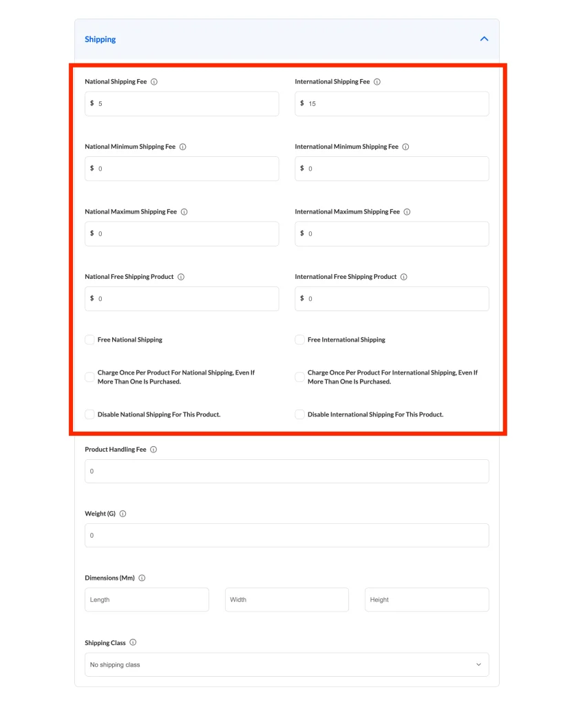 wcv - shipping per qty - shipping setting - product level - WC Vendors