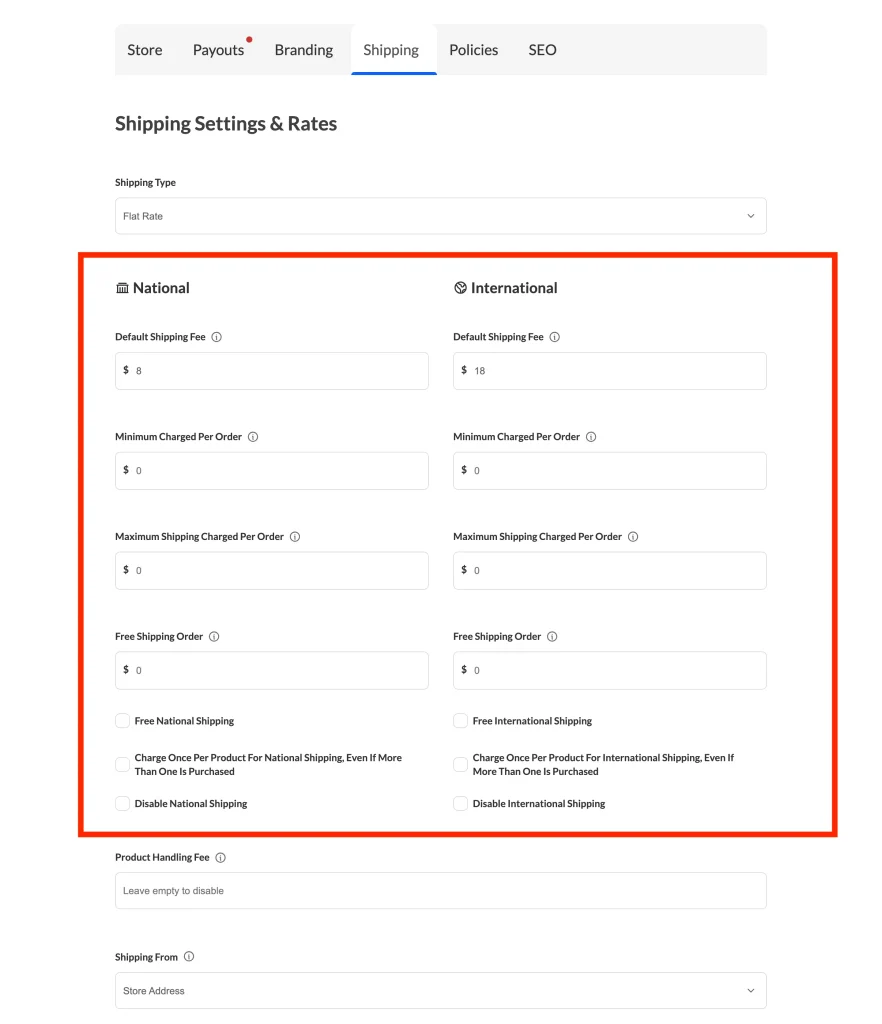 wcv - shipping per qty - shipping setting - vendor level - WC Vendors