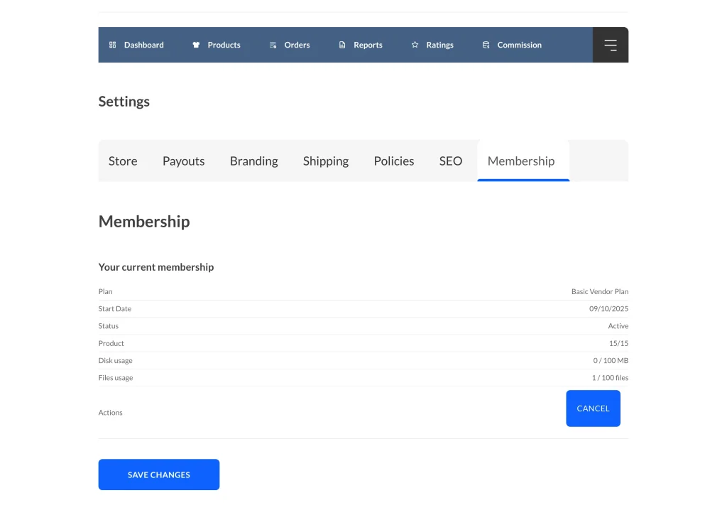 wcv - free membership plan - after hidden details - WC Vendors