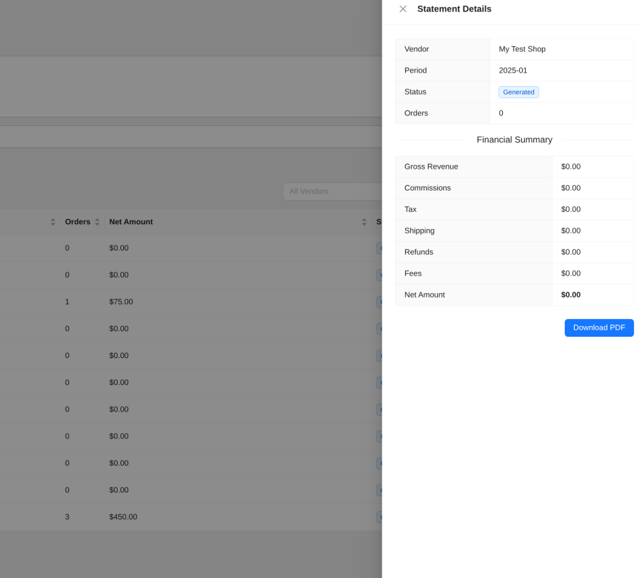 New Feature! Vendor Monthly Statement Automatic Generation