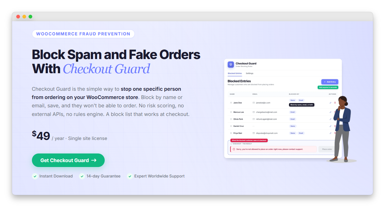 wws-checkout-guard-visser - WC Vendors VisserLabs Checkout Guard landing page